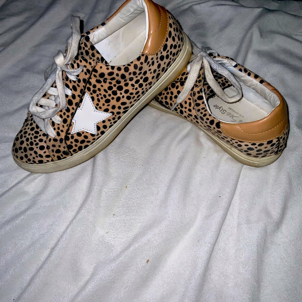 Leopard Star Print See You Los Angeles sneakers